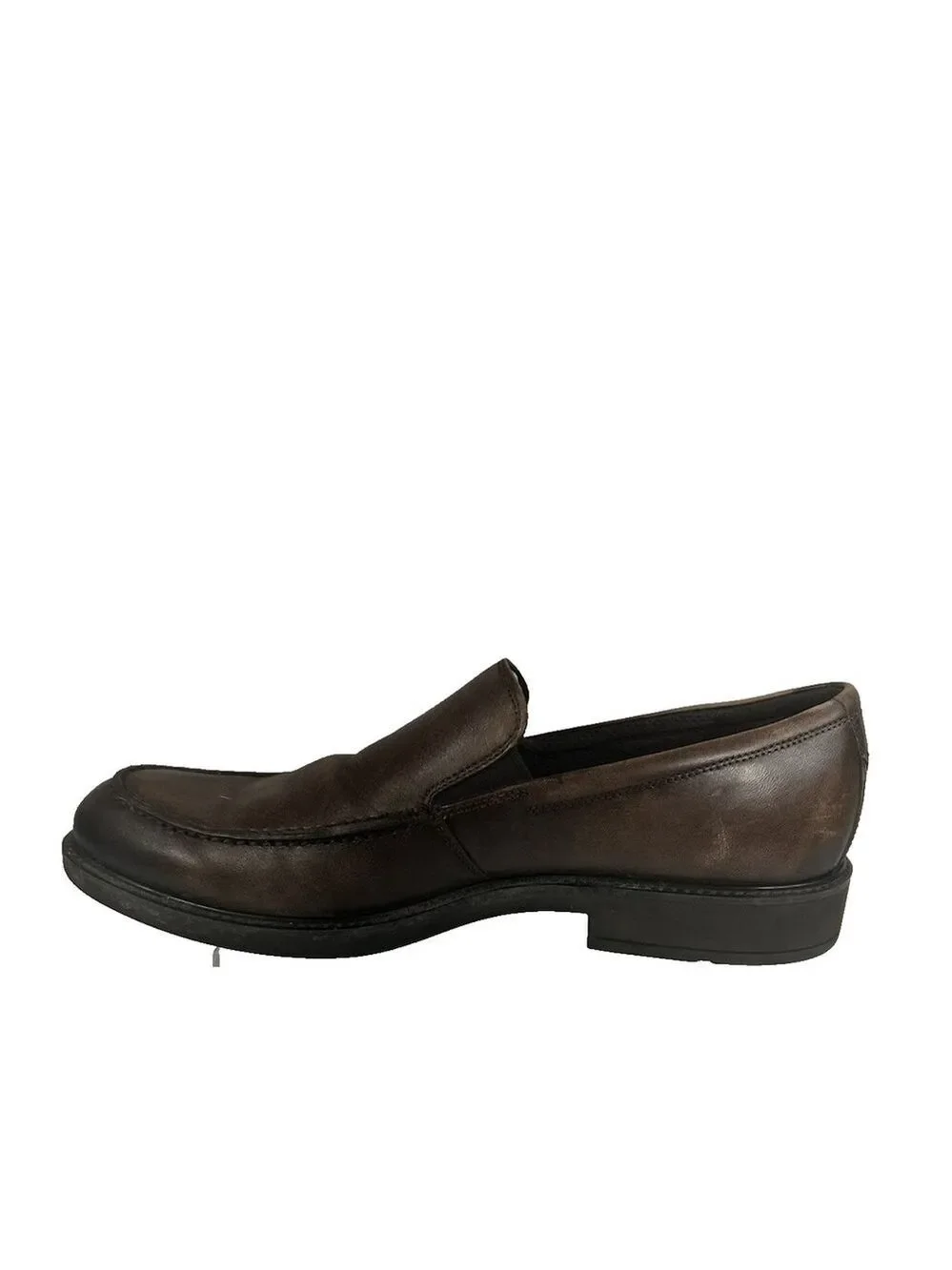 Ecco Vitrus III Apron Toe Slip On Leather Loafers Cocoa Brown size 12